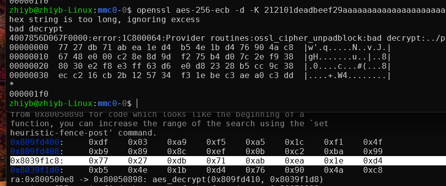 `openssl` decryption data matches